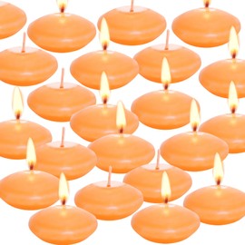 20 Pcs Floating Candles Centerpieces, 1.5 Inch Unscented Floating Candles Small Decoration, Floating Candles Vases for Valentine's Day, Thanksgiving, Wedding (Orange)