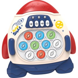 Yefun 2024 Last Pop Fidget It Quick Push Game, Pop Fidget Electronic Sensor Game Game, Puzzle Game Machine Game Controller, Bubble Sensory Fidget Toy for Children Adults (Rocket)