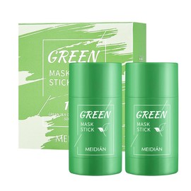 Green Grüne Tee -Reinigungsmaskenstock, 2 Stück Grüner Tee Maske, Green Mask Stick, Grüntee Maske Mitesser Akne Entferner, Green Tea Mask Für Deep Cleansing, Grüner Tee Tiefenreinigungsmaske
