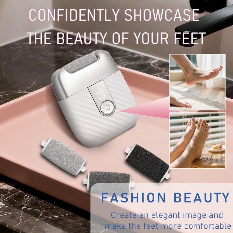 Electric Foot File with 2 Speeds & LED Display, Rechargeable
