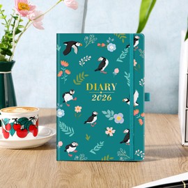 Kamaking 2026 Diary - A5 Diary 2026 Week to View, January 2026 - December 2026, 12 Months Calendar Planner with Elegant Hardcover, Elastic Pen Loop, Back Pocket, 21.3 x 14.7 x 1.6 cm