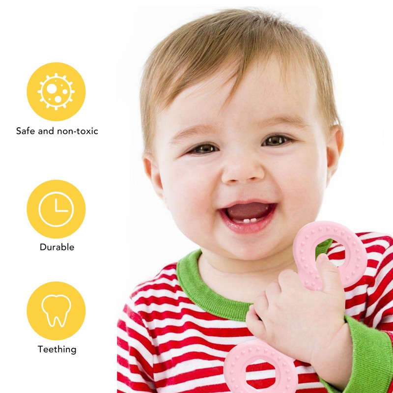 8Pcs Silicone Baby Teether Toys Soothe Babies Sore Gums Soft