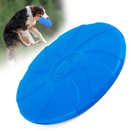 Jeffers Pet Natural Rubber Dog Chew Toy – Blue Bone Stamp Frisbee, Medium – Vanilla Scent, Durable, Non-Toxic, Dishwasher Safe, Interactive Fetch & Tug Toy - Perfect for Training Medium Chewers