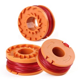 12 Packs Replacement Grass Trimmer Spool Works with Worx WG180 WG163 WA0010 All Grass Trimmers with 20 V, 1.65 mm, 3 m Length Thread Spool, Includes 10 Packs of Grass Trimmer Thread and 2 Packs of Cap