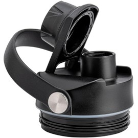 Zizga Straw Lid Compatible for Yeti Rambler Water Bottle 18 26 36 46 12 64 oz,Replacement Cap with Flexible Handle,Straws and Brush Include (Chug Lid(Black))