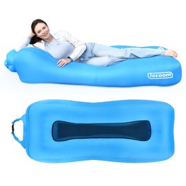 Tecoom Inflatable Lounger Couch Air Sofa Hammock, Waterproof Blow up Beach Chair, Glamping Accessories for Adults Kids Camping, Hiking, Traveling, Movies Night, Music Festivals, Indoor Outdoor Matches