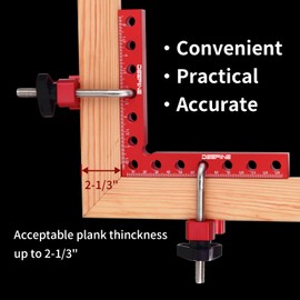 DEEFIINE 90 Degree Positioning Squares Right Angle Clamps 5.5" x 5.5",Aluminum Alloy Woodworking Carpenter L-Type Corner Clamping Tool for Picture Frames, Boxes, Cabinets or Drawers (4)