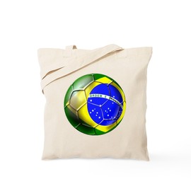 CafePress Brazil Brasil Futebol Tote Bag Reusable Natural Beige Canvas Shopping Bag