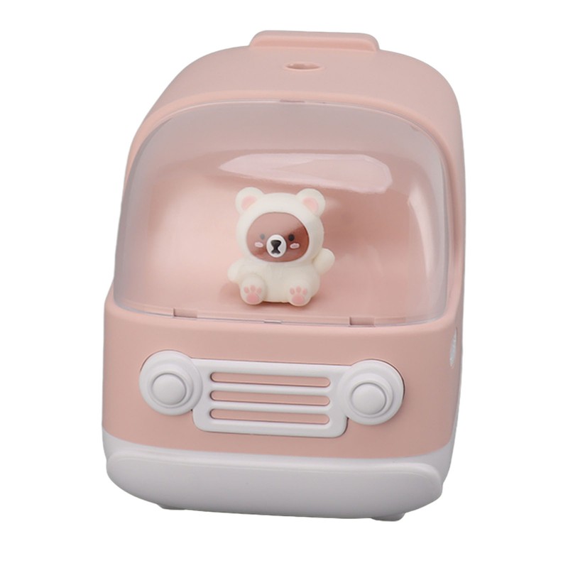 Cute Small Humidifier 350ml Bear Bus Shape USB Charging Portable