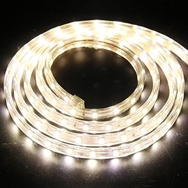 GQL GQL 3m 5050 LED Strip Warm White with Switch (80cm Cable), Mains Powered SMD 60LEDs/m Commercial Rope Light, IP65 Waterproof for Indoor/Outside Decoration UK Plug Supply