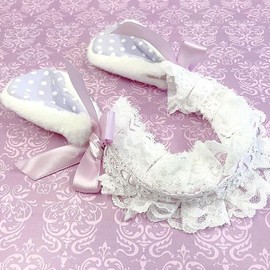 G Trigger Plush Rabbit Ear Headband LA Purple Lavender
