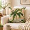 Retro Palm Tree Throw Pillow Cover 24x24 Inch Tropical Cushion