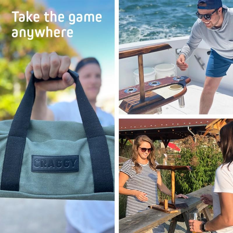 Craggy Games HOOKS! Ring Toss and Shot Ladder® - Burned