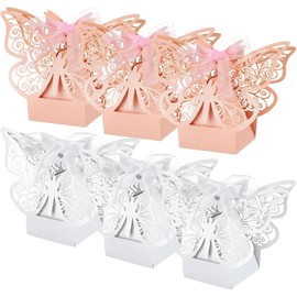 Kesote 50 Piezas de Caja de Mariposa Caja de Regalo Caja de Caramelo o Dulces para Bautizo, Fiestas, Boda y Cumpleaños