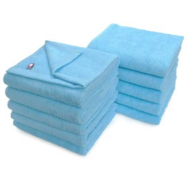 mc-ft10 Beauty Series Imabari Towels, Commercial Use, Face Towels, Set of 10, Murakami Towels, M Color, 13.4 x 33.9 inches (34 x 86 cm), For Beauty Salons, 100 Colors, Lightweight Thin (Sky Blue)