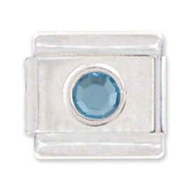 Clearly Charming December Round Birth Month Italian Charm Bracelet Link