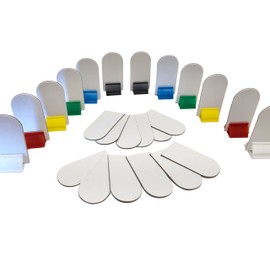 Game Board Markers - 12 Stands Plus 24 White Die Cut Cards - Board Game Card Stand -DIY Game Board Pieces - Yardware etcetera