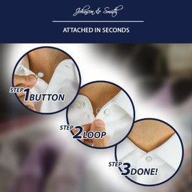 Johnson & Smith 6 Pack metal blanco collar extensores para tamaño 1/2 Expansión de vestido camisas, 3/20,3 cm