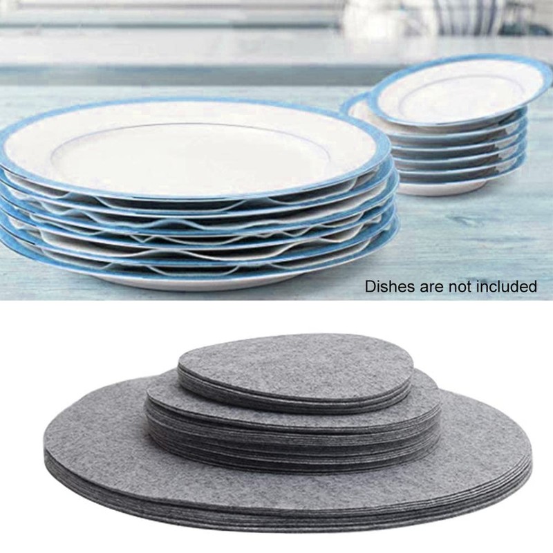 WANGCL 48PCS Felt Plate Dividers Set of 3 Sizes Pads