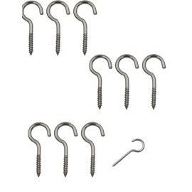 uvbws 10 Pcs Stainless Steel Ceiling Hooks 2-1/2 Inch Ceiling Eye Bolt Heavy Duty Screw Hooks(Open Loop)