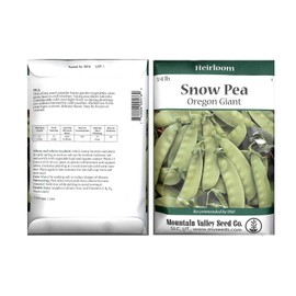 Snow Pea Garden Seeds - Oregon Giant - 4 Oz Seed Packet ~450 Seeds - Non-GMO Vegetable Gardening Seeds - Sweet Pea Pods