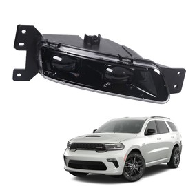 Emeland Left Passenger Side LED Fog Light Compatible for 2017-2022 Jeep Grand Cherokee 2014-2022 Dodge Durango Front Bumper Right Light With Bulbs Assembly LH 68275510AC