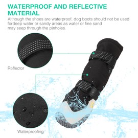 Dog Shoes, Pack of 4 Dog Shoes, Paw Protection, Short Style Waterproof Dog Shoes with Non-Slip Rubber Sole and Reflective Straps, Breathable Dog Boots, Dog Shoes (Black and White, 5#)