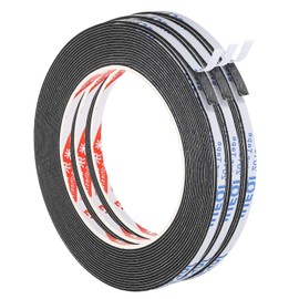 PATIKIL 5m/16.4ft Sealing Foam Tape, 3 Pack 5mm Wide 1mm Thick Single Sided Weather Stripping Door Furniture Seal Strip for Window Pipes Insulation, Black