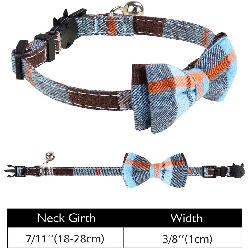 Cat Collar with Bell and Bow Tie, Quick Release Safety