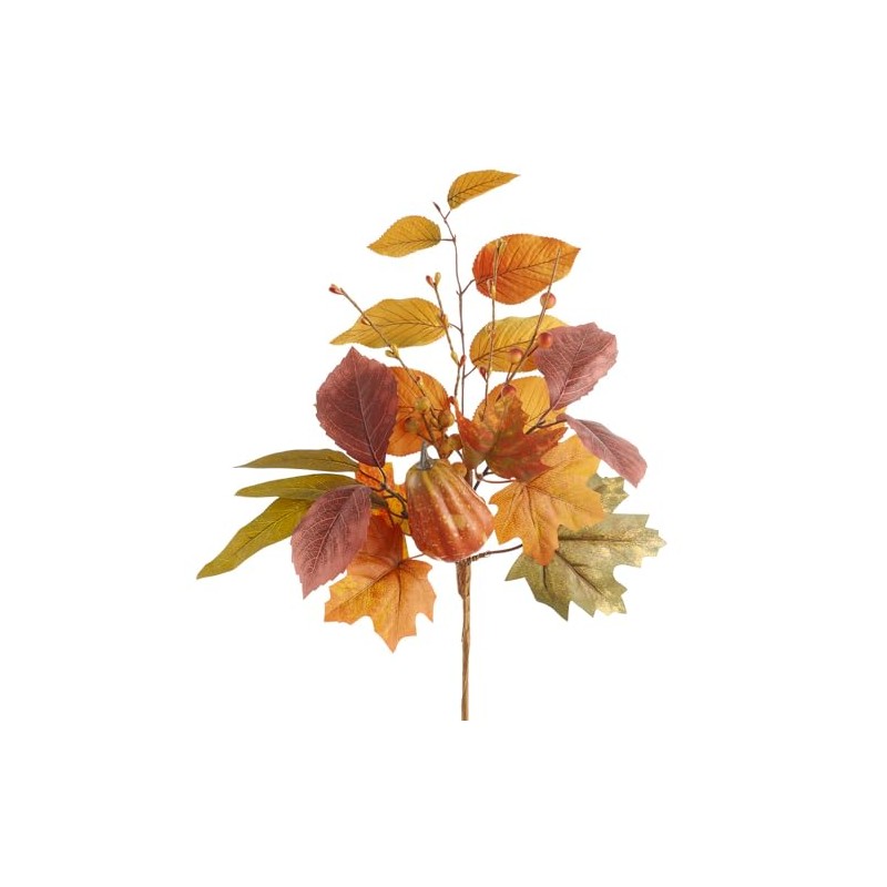 SilksAreForever 18" Pumpkin & Berry Artificial Stem Pick -Fall (Pack