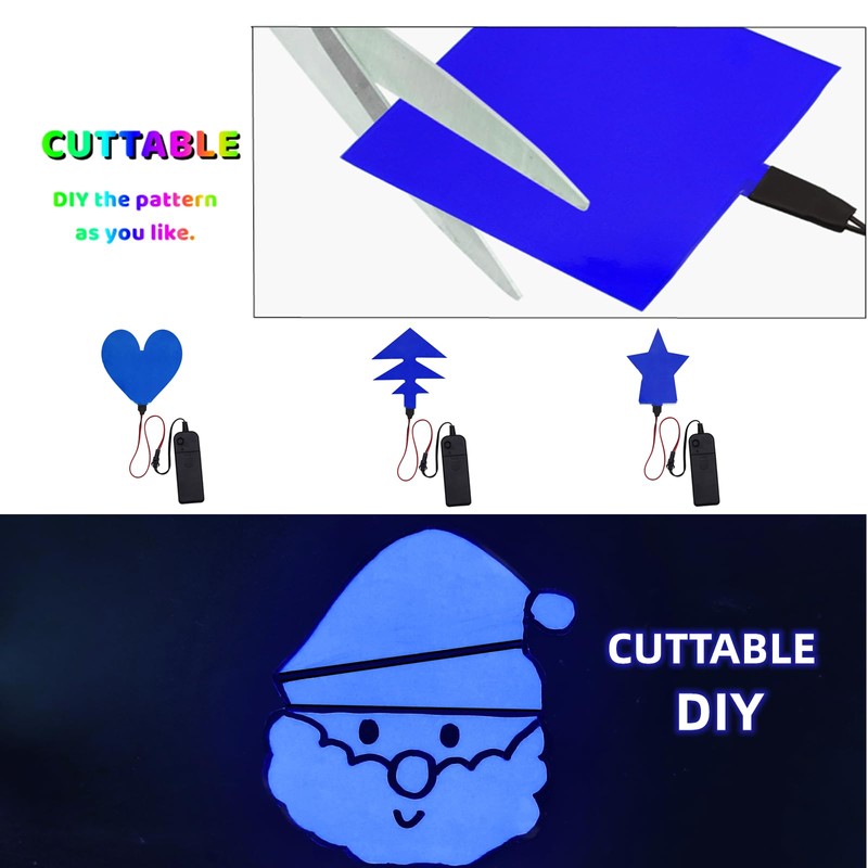 Electroluminescent (EL) Panel Light, DIY EL Backlight Cuttable Paper Lamp