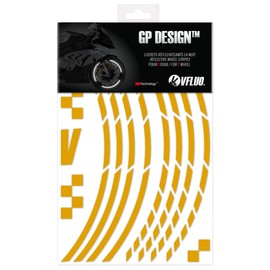 VFLUO - Kit Reflective Wheel Rim Stickers GP Motorcycle Sticker for 1 Wheel 3M™ Technology™ 360° Circle - High Visibility from Side - Discreet and Design - Easy Installation
