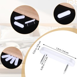 30PCS Plastic Head Double Pins, Upholstery Tacks, Bed Skirt Pins, White Furniture Chair Leg Brooch for Anti-Slip Noise Reduction, Sheet Clips Flat Head Pin for Slipcovers and Bed Skirts