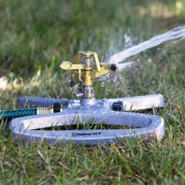 Melnor 5675 Sq Ft Rugged Metal Pulsating Lawn Sprinkler 18 Nozzle Garden Water Sprayer