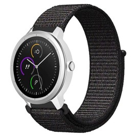 Niboow 20mm Strap for Garmin Venu Sq 2/Venu Sq 2 Music/Venu 2 Plus/Venu Sq/Venu Sq Music/Venu, Nylon Soft Watch Band for Garmin Vivoactive 5/Vivoactive 3/Vivoactive 3 Music/Forerunner 245 - Black