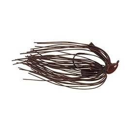 BUCKEYE LURES Mop Jig with Heavy Living Rubber Skirting, Double Rattles & Mustad Flippin' Hook | Durable Chip-Resistant Bass Fishing Bait | Brown, 5/8 oz