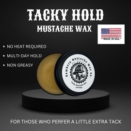 Mustache Wax Tacky hold - Bombero Mustache Wax Co. - Tacky Application, medium/strong hold, restyleable - Most Advanced All Natural Formula Holds up to Hard Work and Exercise - 1OZ tin (Citrus)