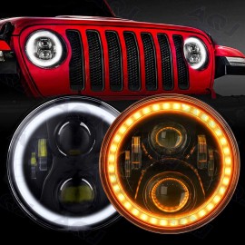 AQJ Pair 7" LED Headlight For TOYOTA LAND CRUISER FJ40 FJ45 FJ50 FJ55 FJ60 FJ62 FJ70