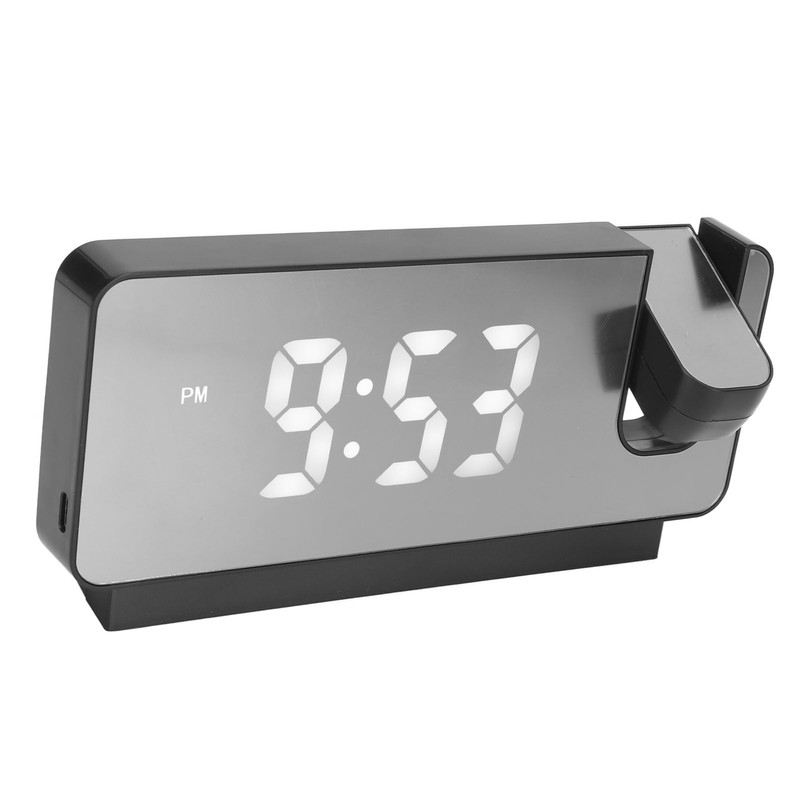 Projection Alarm Clock Time Date Temperature Display 180 Degree Wide