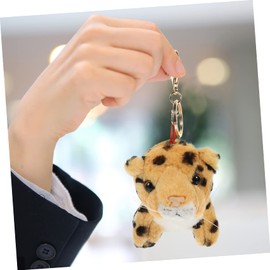HEMOTON 2 x Plush Key Fob Kawaii Key Fob Car Decoration Car Decorative Pendant Plush Giraffe Key Chain Leopard Decor Animal Filler Zinc Alloy Child, As shown 3