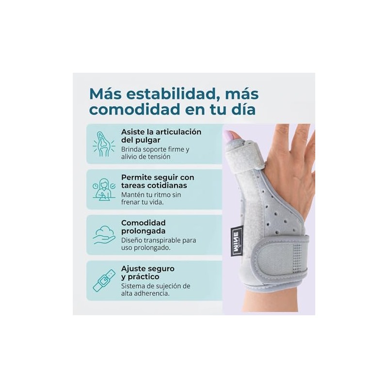 SEVEN MINE Férula para Pulgar con Barra de Aluminio —