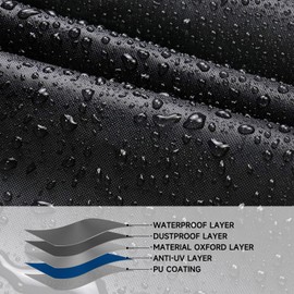 Boat Cover 20-22 ft Waterproof Boat Covers Fits Bass, V-Hull and Tri-Hull, Fish & Ski, Runabout Bowrider Boat, 20' 21' 22' Foot Heavy Duty Canvas Trailerable Boat Cover Black