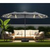 HOMSHADE Double Sided Patio Umbrellas - 15ft Solar Lights LED