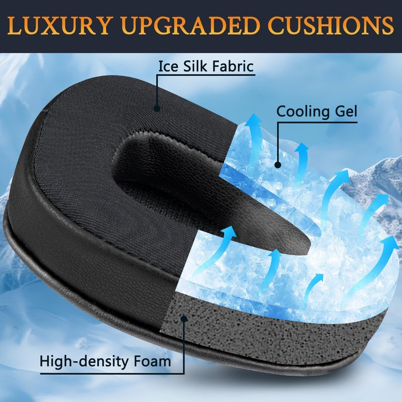 SOULWIT Cooling-Gel Earpads Replacement for BlueParrott B650/S650(650XT 650 XT) Noise