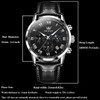 OLEVS Leather Watches for Men Casual Luxury Big Face Moon