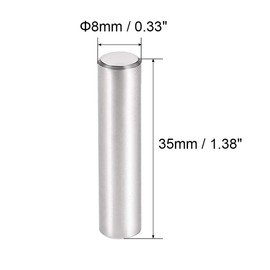 TOP-VIGOR 10Pcs 8mm x 35mm Dowel Pins Shelf Support Pegs, 304 Stainless Steel Cylindrical Shelf Support Pin Fasten Elements Silver Tone