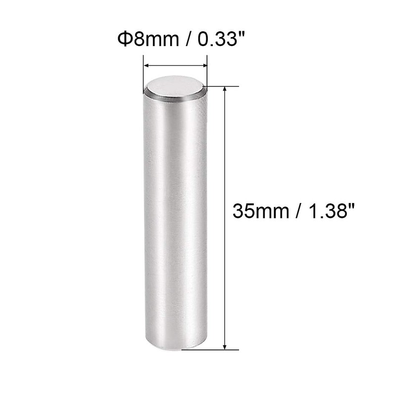 TOP-VIGOR 10Pcs 8mm x 35mm Dowel Pins Shelf Support Pegs,
