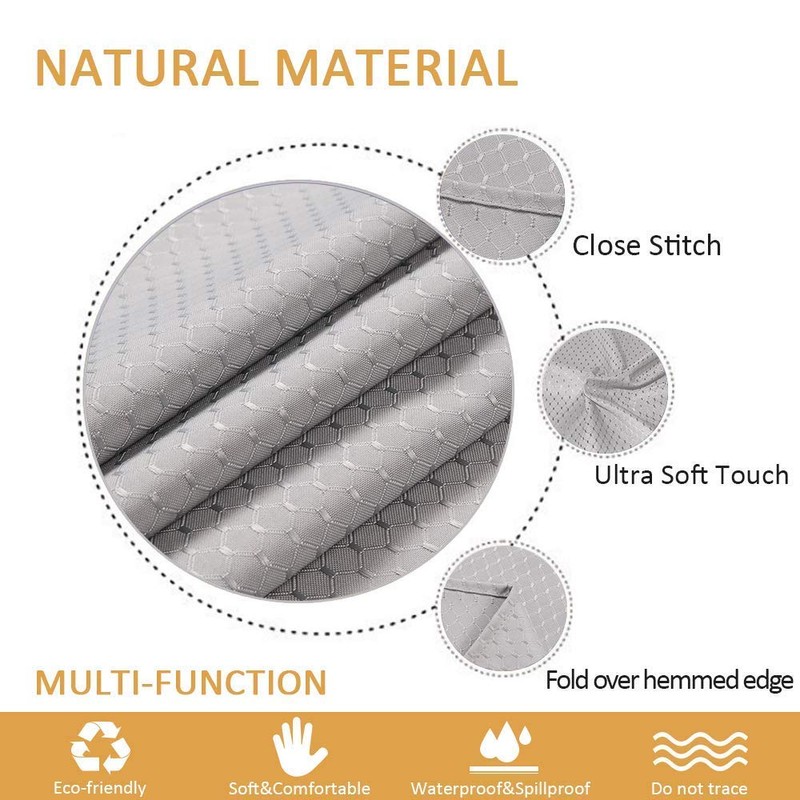 Eternal Beauty 120cm Round Tablecloth,Wipeable Grey Tablecloths Polyester Spill Proof