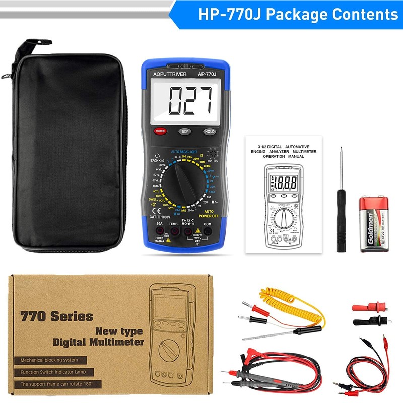 Digital Multimeter, Automotive Multimeter, Engine Analyser Manual Ranging NCV Multi