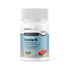 NUVICARE Senna Plus Laxative Stool Softener - Docusate Sodium (50mg) Stool Softener with Stimulant Laxative Sennosides (8.6mg) - Compare to Senokot-S for Occasional Constipation Relief* (100 Tablets)